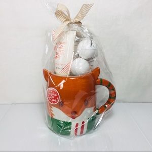MUG SET FOX Ceramic  Orange, Green and White